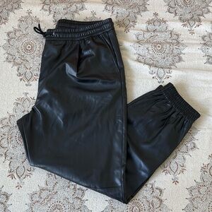 Zara Faux Leather Joggers